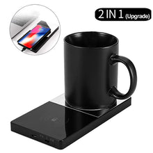 2 In 1 Heating Mug Cup Warmer Electric Wireless Charger For Home Office Coffee Milk VELNIX