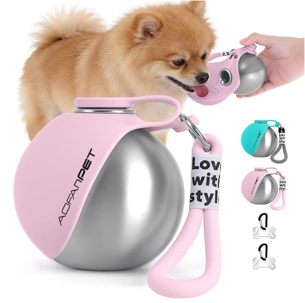Creative Portable Outdoor Pet Stainless Steel Water Cup Small Dog Water Bottle Convenient Dog Drink Dispenser Puppy Travel Portable Water Bowl Pet Products VELNIX