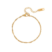 Clavicle Chain Stainless Steel Plated 18K Water Wave Chain Bracelet CJ