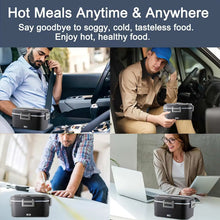 OWJHE 1.8L 75W Electric Heating Lunch Box 24/220V Stainless Steel Liner Portable Food Heater Bento Box Food Container for Car VELNIX