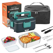 2.5L Electric Lunch Box, 90W Portable Food Warmer 2 IN 1for Car & Home, Multi‑Voltage 12V/24V/220V Microwave Bento VELNIX