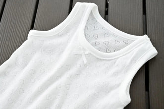 Kids' White Cotton Love Pattern Sport Undershirt Breathable Sleeveless Top Summer 2-piece Set Children's Clothing DSers