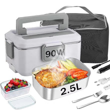 2.5L 90W Electric Heating Lunch Box 24/220V Stainless Steel Liner Portable Food Heater Bento Box Food Container for Car VELNIX
