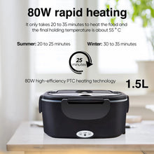 1.5L-2.5L 60W-90W Electric Heating Lunch Box 12/220V Stainless Steel Liner Portable Food Heater Bento Box Food Container for Car VELNIX