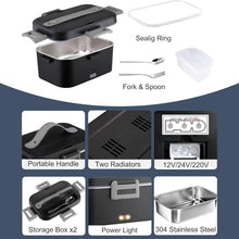 1.5L-2.5L 60W-90W Electric Heating Lunch Box 12/220V Stainless Steel Liner Portable Food Heater Bento Box Food Container for Car VELNIX