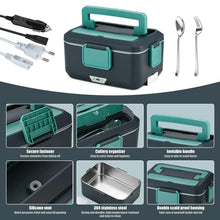 2.5L Electric Lunch Box, 90W Portable Food Warmer 2 IN 1for Car & Home, Multi‑Voltage 12V/24V/220V Microwave Bento VELNIX