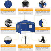 3x3m Folding Gazebo Waterproof Gazebo Party Tent With 4 Side Wall Pop Up Garden Awning Anti-UV For Outdoor Garden Courtyard Tent VELNIX