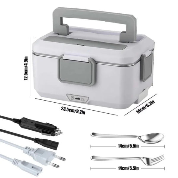 2.5L 90W Electric Heating Lunch Box 24/220V Stainless Steel Liner Portable Food Heater Bento Box Food Container for Car VELNIX
