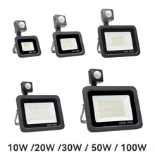 LED FloodLight PIR Motion Sensor Outdoor Led Spotlight 10W 20W 30W 50W 100W IP66 Waterproof Outdoor Garden Lighting Street Light VELNIX