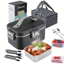OWJHE 1.8L 75W Electric Heating Lunch Box 24/220V Stainless Steel Liner Portable Food Heater Bento Box Food Container for Car VELNIX