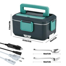 2.5L Electric Lunch Box, 90W Portable Food Warmer 2 IN 1for Car & Home, Multi‑Voltage 12V/24V/220V Microwave Bento VELNIX