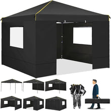 3x3m Folding Gazebo Waterproof Gazebo Party Tent With 4 Side Wall Pop Up Garden Awning Anti-UV For Outdoor Garden Courtyard Tent VELNIX