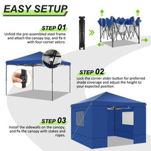3x3m Folding Gazebo Waterproof Gazebo Party Tent With 4 Side Wall Pop Up Garden Awning Anti-UV For Outdoor Garden Courtyard Tent VELNIX
