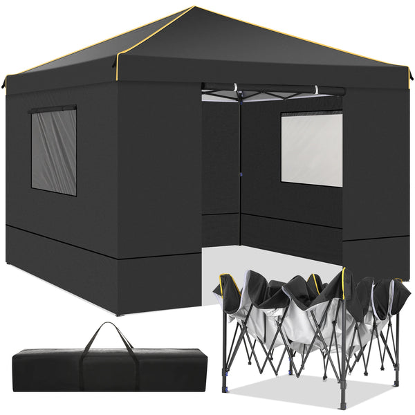 3x3m Folding Gazebo Waterproof Gazebo Party Tent With 4 Side Wall Pop Up Garden Awning Anti-UV For Outdoor Garden Courtyard Tent VELNIX
