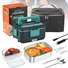 2.5L Electric Lunch Box, 90W Portable Food Warmer 2 IN 1for Car & Home, Multi‑Voltage 12V/24V/220V Microwave Bento VELNIX