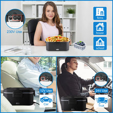 Electric Lunch Box 100 W 1.8 L Stainless Steel Removable Portable Lunch Box 12 /24 /230 V Car/Truck/Office with Insulated Bag VELNIX