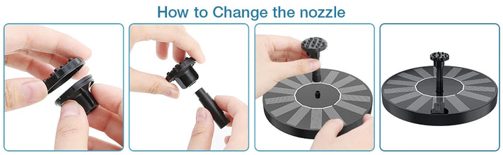 1.5W Solar Fountain Pump, with 6 nozzles Solar Bird Bath Fountain, Water Pump Floating Fountains Suitable for Ponds VELNIX