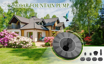 1.5W Solar Fountain Pump, with 6 nozzles Solar Bird Bath Fountain, Water Pump Floating Fountains Suitable for Ponds VELNIX