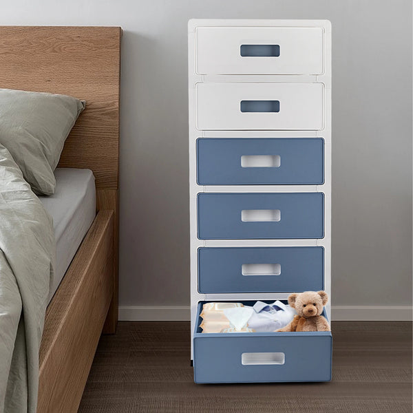 6 Tier Drawer Cabinet Plastic Drawer Tower Drawer Desktop Organizer For Kitchen Bathroom Living Room Bedroom Office 35*26*83.5cm VELNIX