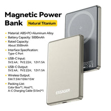 Essager Thin Wireless Power Bank Magnetic 20W 5000mAh Portable Fast Charging External Battery for Magsafe For iPhone 17 16 15 14 VELNIX