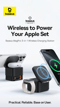 Baseus 3 in 1 25W Magnetic Wireless Charger Stand 15W Fast Wireless Charging Desktop Dock Station For iPhone16 15 14 13 Airpod VELNIX