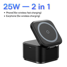 Baseus 3 in 1 25W Magnetic Wireless Charger Stand 15W Fast Wireless Charging Desktop Dock Station For iPhone16 15 14 13 Airpod VELNIX