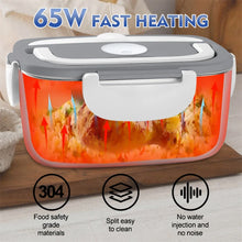 1.5L 65W Electric Lunch Box Food Warmer Portable Food Heater for Car Or Home - Leak Proof 304 Stainless Steel Liner with Cloth VELNIX