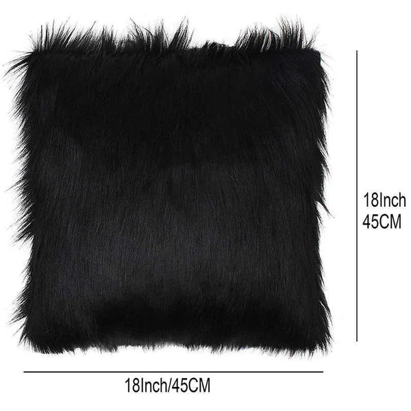 Plush Decorative Pillow Covers Pillowcase 18x18 inch Black White Red Green Purple Grey 45x45cm Throw Pillow Sofa Cushion Cover VELNIX