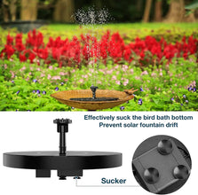 1.5W Solar Fountain Pump, with 6 nozzles Solar Bird Bath Fountain, Water Pump Floating Fountains Suitable for Ponds VELNIX
