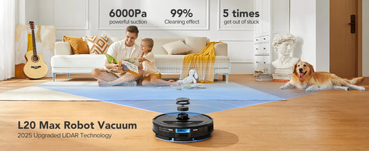 Lubluelu L20Max Self-Emptying 3-in-1 Robot Vacuum Mop - 6000Pa Suction LiDAR Navigation Large Dust Bag Hands-Free 120min Runtime DSers
