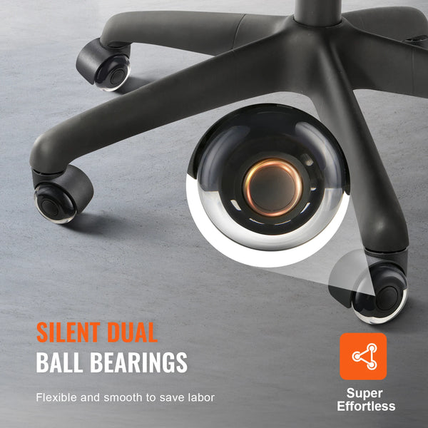 SucceBuy 2/3 inch Set of 5 Office Chair Wheels Replacement Computer Gaming Desk Universal Caster for Hardwood Floors and Carpet VELNIX