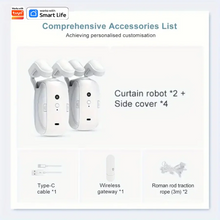 1/2pcs Smart WiFi Curtain Robot with Wi-Fi Gateway, APP Remote Control,  Automatic Opening Hand Pull Start，Compatible with Alexa VELNIX