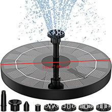 1.5W Solar Fountain Pump, with 6 nozzles Solar Bird Bath Fountain, Water Pump Floating Fountains Suitable for Ponds VELNIX
