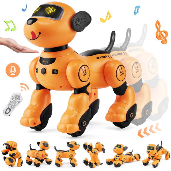 SucceBuy Remote Control Robot Dog Toy Dog Programmable Smart Interactive Robotic Pet for Kids Singing Dancing RC Stunt Toy VELNIX