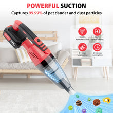120W Cordless Vacuum Cleaner for Car, 5500Pa Suction, 2-IN-1 Handheld Car Vacuum Cleaner for Carpet, with 21V 2.2Ah Battery VELNIX