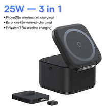 Baseus 3 in 1 25W Magnetic Wireless Charger Stand 15W Fast Wireless Charging Desktop Dock Station For iPhone16 15 14 13 Airpod VELNIX