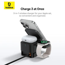 Baseus 3 in 1 25W Magnetic Wireless Charger Stand 15W Fast Wireless Charging Desktop Dock Station For iPhone16 15 14 13 Airpod VELNIX
