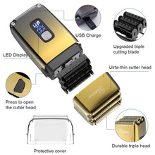 Professional Beard Trimmer for Men Reciprocating 3-Blade Shave System Hair Clippers Washable Electric Shaver VELNIX