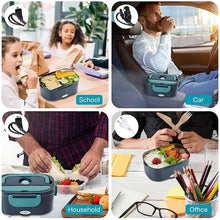 2-in-1 electric lunch box leak-proof portable food warmer 1.5/2/2.5 L microwave bento lunch box with stainless steel container VELNIX