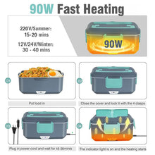 TINSOL New 3.5L Electric Heated Lunch Box No Water Refillable Food Heated Lunch Box Car Work Lunch Heater 90W Fast Heating VELNIX