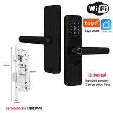 Wifi Smart Door Lock with Handle Keyless Entry Fingerprint Digital Lock Free App Remote Control Door 35-120mm VELNIX