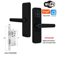 Wifi Smart Door Lock with Handle Keyless Entry Fingerprint Digital Lock Free App Remote Control Door 35-120mm VELNIX
