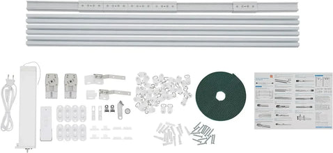 Electric Intelligent Curtain Rail, 2.16-4.2 m Curtain Rail w/Remote Control, App Control, Voice Control w/Timer, Memory Function VELNIX