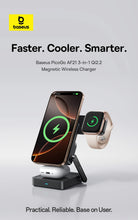 Baseus 3 in 1 Magnetic Wireless Charger Qi2.2 25W Fast Charging For iPhone 17 16 15 14 Apple Watch Earbuds AirPods Pro iWatch VELNIX
