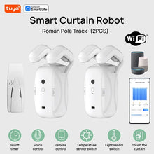 1/2PCS Tuya Smart Wifi Curtain Robot (with gateway), Roman Rod Track, APP Remote Control,Voice Control，Single/Double Opening VELNIX
