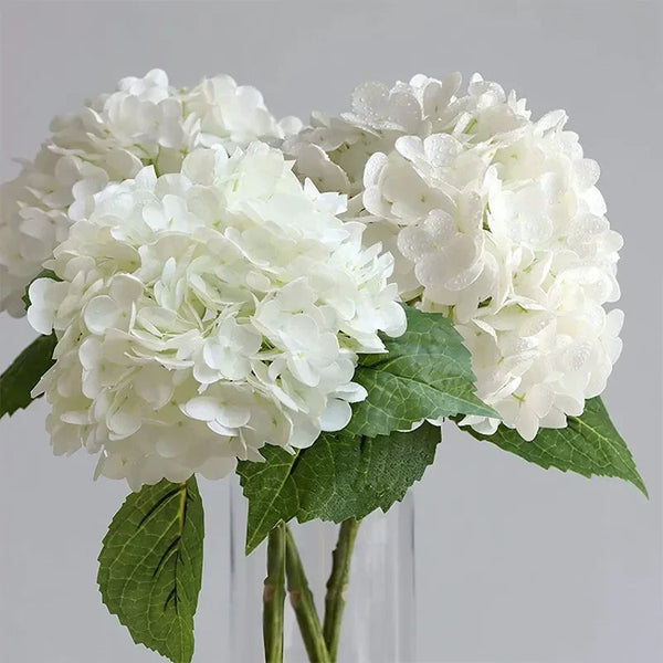 Hydrangea Artificial Flowers Real Touch Latex 19 Inch Large Hydrangea for Home Decoration Bridal Bouquet Wedding 49cm  Decor VELNIX