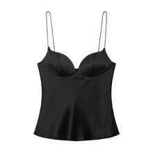 2026 New Summer Satin Textured Black Sling Tops Women Elegant V-neck Backless Tops Shirt Women Sexy Tops Club Party Tanks VELNIX