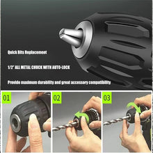 25+3 Torque Impact Drill Electric Screwdriver Cordless Electric Hammer Drill Driver 2 Gear Speed Lithium-Ion Battery Power Tools VELNIX