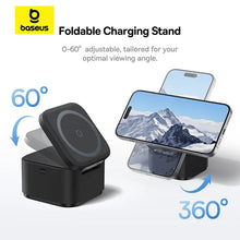 Baseus 3 in 1 25W Magnetic Wireless Charger Stand 15W Fast Wireless Charging Desktop Dock Station For iPhone16 15 14 13 Airpod VELNIX