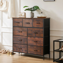 JHK Dresser For Bedroom With 9 Fabric Storage Drawer Wardrobe Tall Chest Organizer Closet Adult Kids Clothes Cabinet Furniture VELNIX